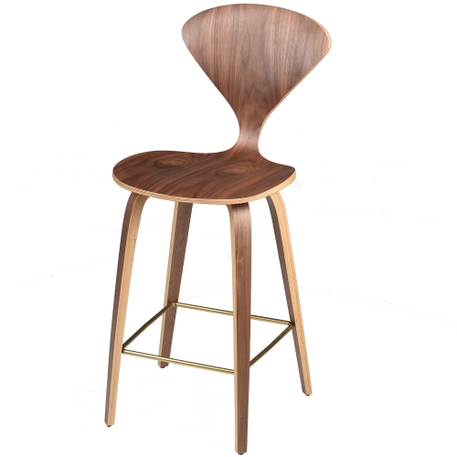 Satine Counter Stool in Walnut Veneer